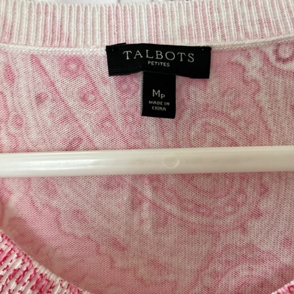 Pink Paisley Beaded Cardigan Sweater, Size MP - Picture 2 of 5